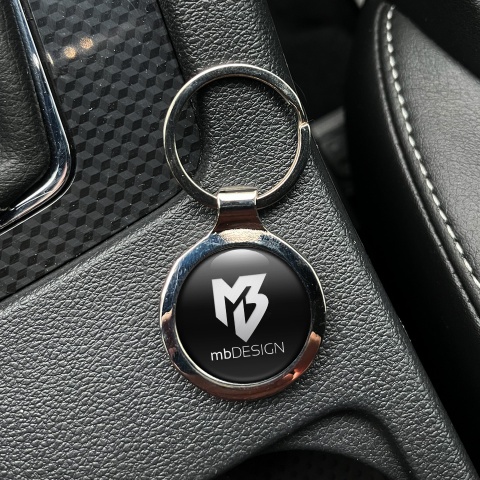 MB design Metal Keychain Black White Classic Emblem Edition