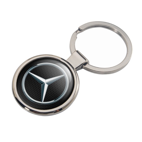 Mercedes Benz Key Fob Metal Graphite Honeycomb Chrome Tint Logo Design