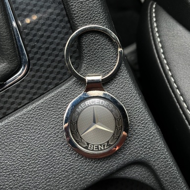 Mercedes Benz Metal Fob Chain Black Metallic Laurel Mesh Edition