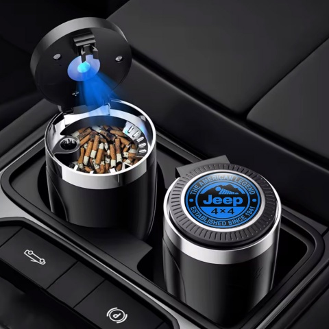 Jeep Automotive Ashtray Black Blue Design Logo 
