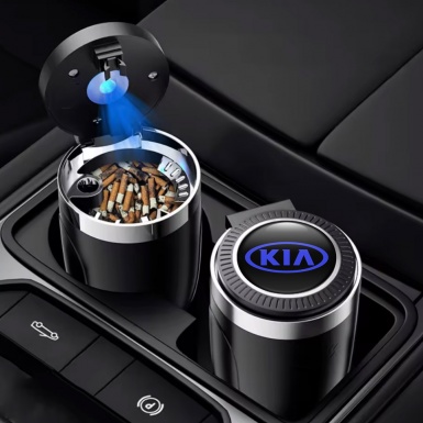 Kia Ashtray Logo Container for Cigarette LED Blue Design 
