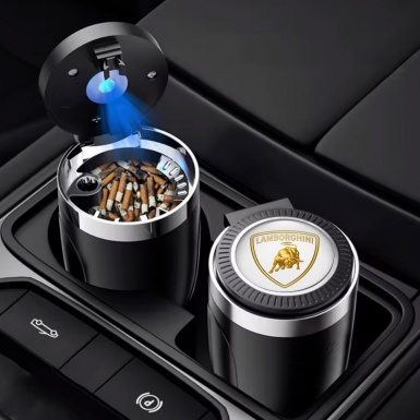 Lamborghini Ashtray Logo Container for Cigarette LED High-Quality