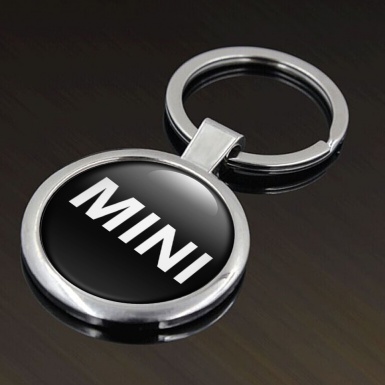 Mini Cooper Key Holder Metal Black White Classic Logo Design