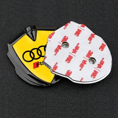 Audi RS 4 Badge Self Adhesive Graphite Yellow Base