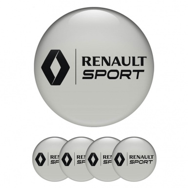 Renault Sport Emblems for Wheel Center Caps Grey Base Black Logo