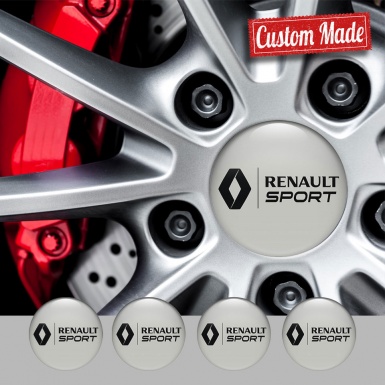 Renault Sport Emblems for Wheel Center Caps Grey Base Black Logo