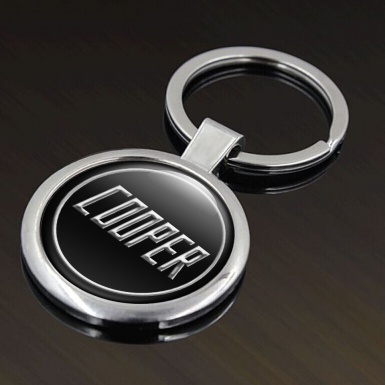 Mini Cooper Metal Key Ring Black Circle Liquid Metal Logo Design