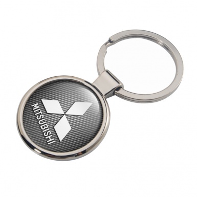 Mitsubishi Key Fob Metal Light Carbon White Shadow Classic Logo Design