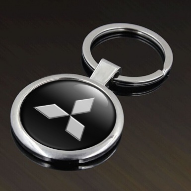Mitsubishi Key Fob Metal Black Light Grey Shadow Style Logo Edition