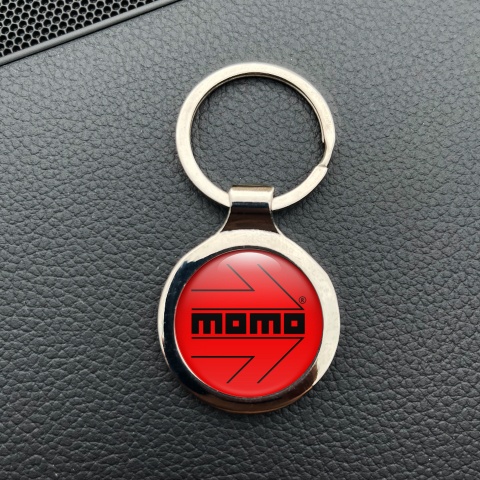 Momo Metal Key Ring Red Black Arrow Logo Design