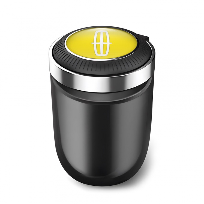 Lincoln Ashtray Logo Container for Cigarette LED Yellow White Design 