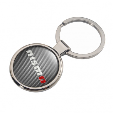 Nissan Metal Key Ring Light Carbon Silver Gradient Color Logo Design