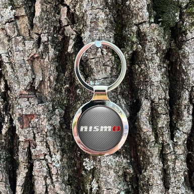 Nissan Metal Key Ring Light Carbon Silver Gradient Color Logo Design