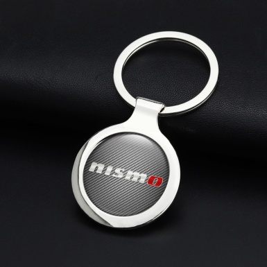 Nissan Metal Key Ring Light Carbon Silver Gradient Color Logo Design