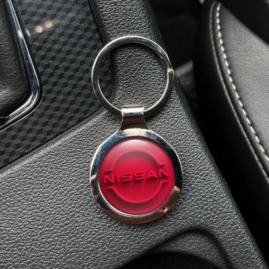 Nissan Metal Fob Chain Dark Pastel Red Ring Logo Design