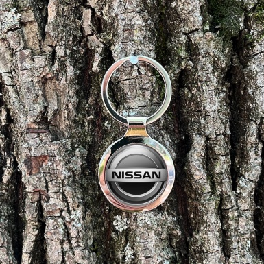 Nissan Key Fob Metal Black Silver Bevel Effect Emblem Edition