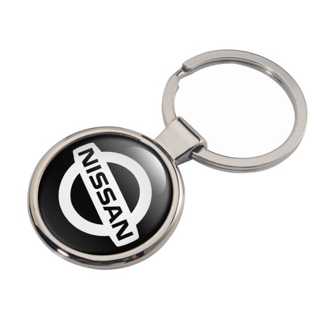 Nissan Key Ring Holder Black White Circle Classic Logo Design