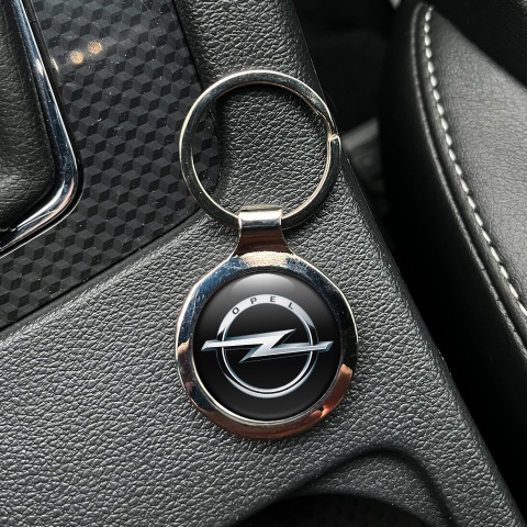 Opel Keychain Metal Black Metallic Bevel Tint Emblem Edition