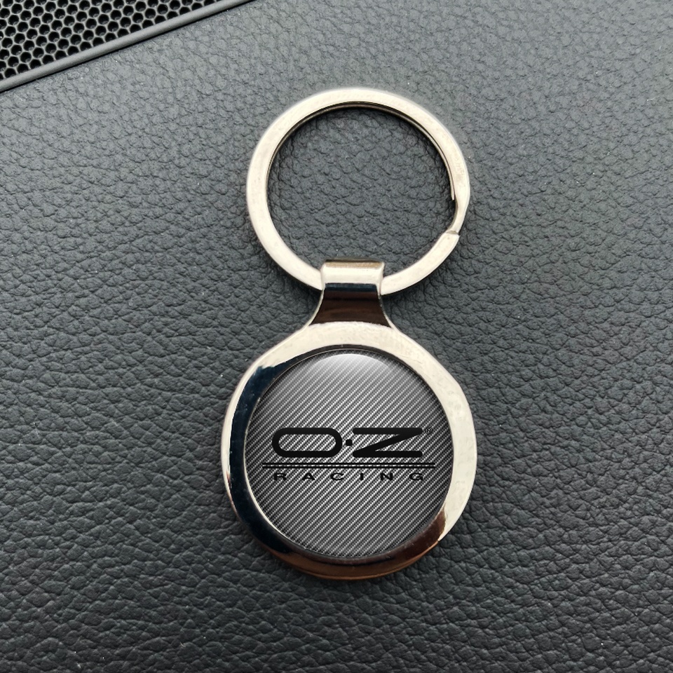 OZ Racing Metal Key Ring Light Carbon Black Stripes Logo Design ...
