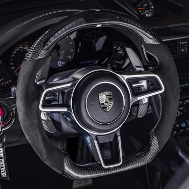 Porsche Crest Silicone Adhesive Emblem New Monochrome Logo