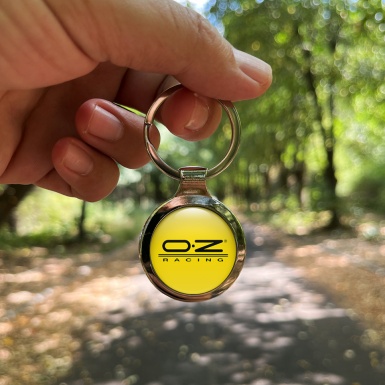 OZ Racing Key Holder Metal Yellow Black Stripes Logo Design