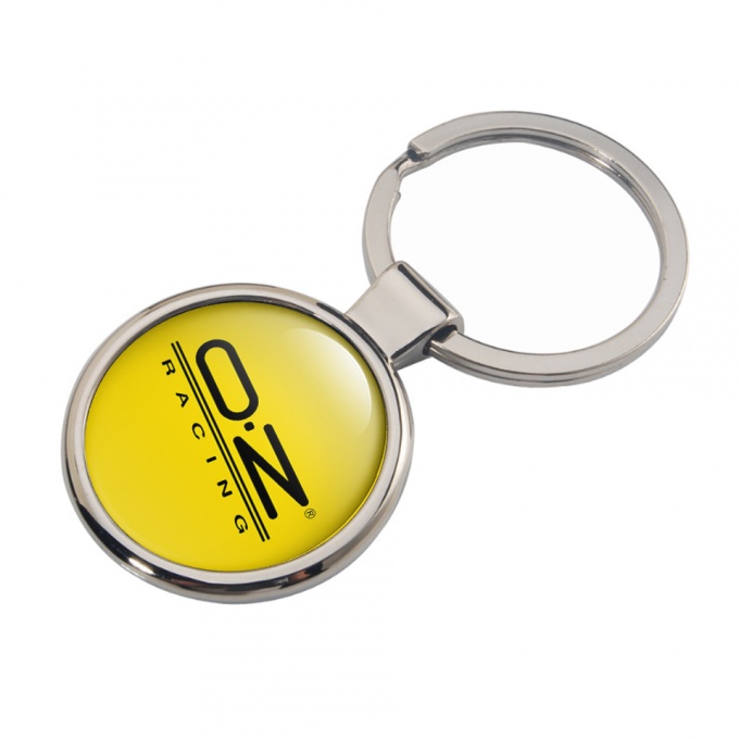 OZ Racing Key Holder Metal Yellow Black Stripes Logo Design