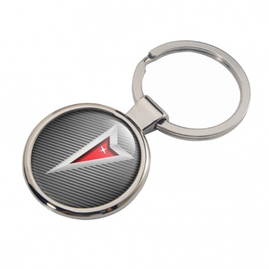 Pontiac Keychain Metal Light Carbon Color Logo Design