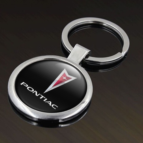 Pontiac Metal Key Ring Black Red Logo Design