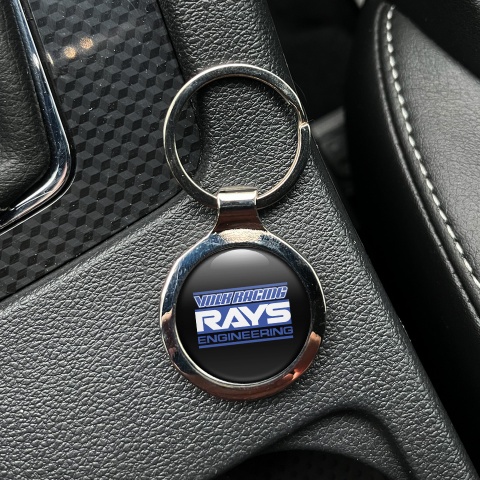 Rays Key Fob Metal Blue White Logo Design