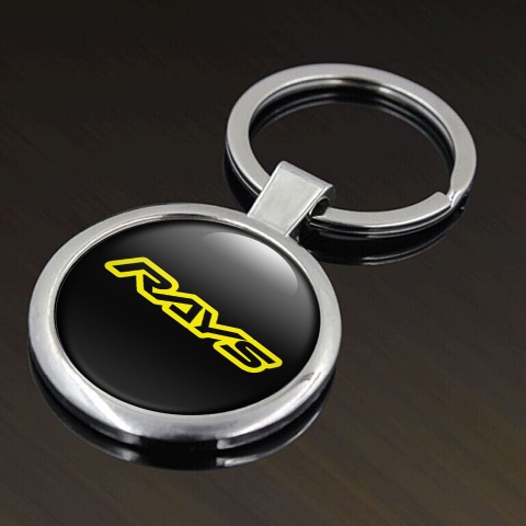 Rays Metal Key Ring Black Yellow Clean Design