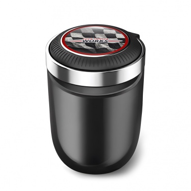 Mini Cooper Car Ashtray for Cigarette Racing Flag Log Style 