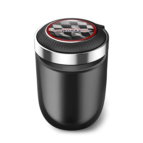 Mini Cooper Car Ashtray for Cigarette Racing Flag Log Style 
