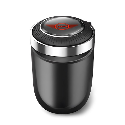Mini Cooper Trash Can Ashtray Gray Red Logo Style 