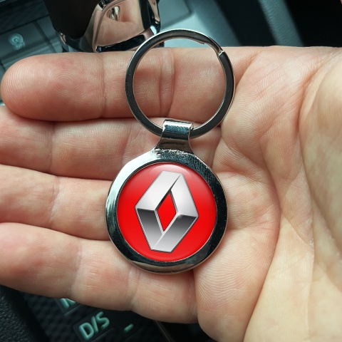 Renault Metal Key Ring Red Chrome Silver Edition
