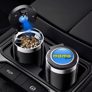 Momo Car Ashtray for Cigarette Blue Logo Style 