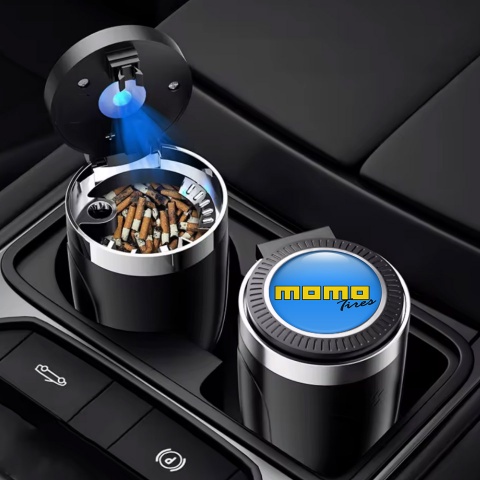 Momo Car Ashtray for Cigarette Blue Logo Style 