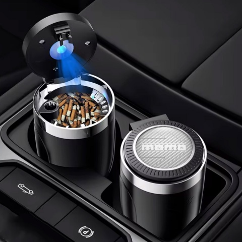 Momo Ashtray Car Accessory  White Carbon Logo Effect 