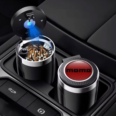Momo Ashtray Car Accessory Red Carbon Print Black Logo 