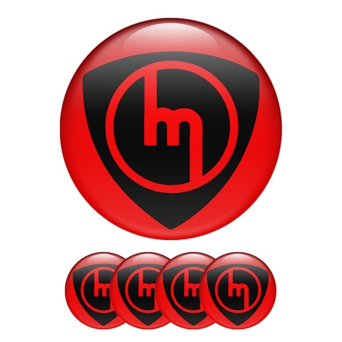Mazda  Wheel Center Caps Emblem Red and Black