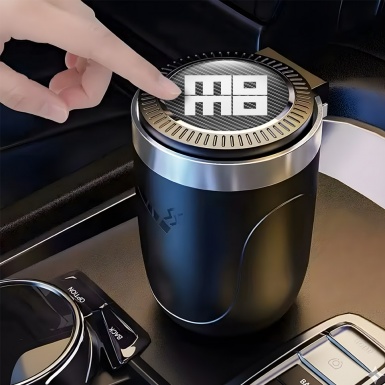Momo Ashtray Logo Container for Cigarette LED Dark Carbon Style 