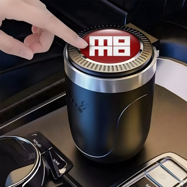 Momo Trash Can Ashtray Red Carbon Logo Motive 