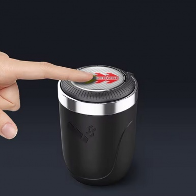 Momo Car Ashtray for Cigarette White Carbon Edition Logo 