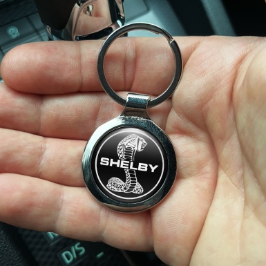 Ford Shelby Metal Fob Chain Black White Ring Classic Logo