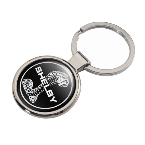 Ford Shelby Metal Fob Chain Black White Ring Classic Logo