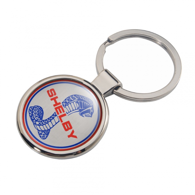 Ford Shelby Metal Key Ring Full Color Red Blue Circle Design