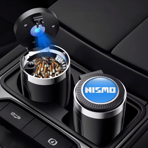 Nissan Nismo Ashtray Logo Container for Cigarette LED Blue Design 