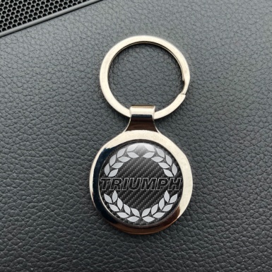 Triumph Metal Key Ring Dark Carbon Light Grey Laurel Edition