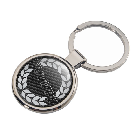 Triumph Metal Key Ring Dark Carbon Light Grey Laurel Edition