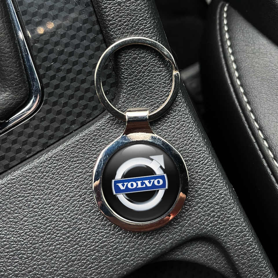 Volvo Key Fob Metal Black Silver Blue Logo 3D Design | Keychains ...