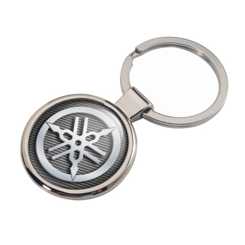 Yamaha Key Chain Metal Light Carbon Silver Ring Emblem Edition